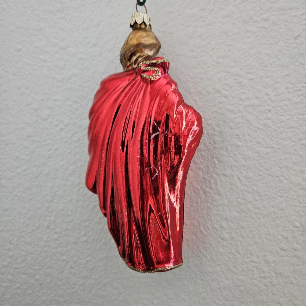 Glass Christmas ornament  Saint Joseph‎ with Red glitter rope